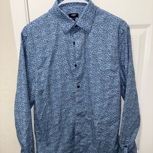 Express Blue Floral Men's Button Down Shirt